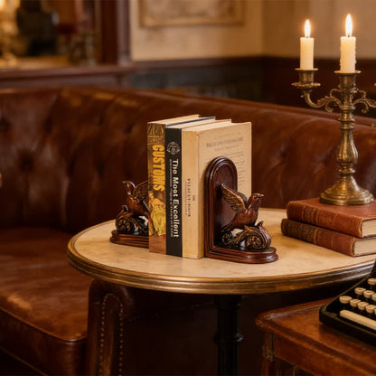 Dark Brown Flying Bird Bookend Decor