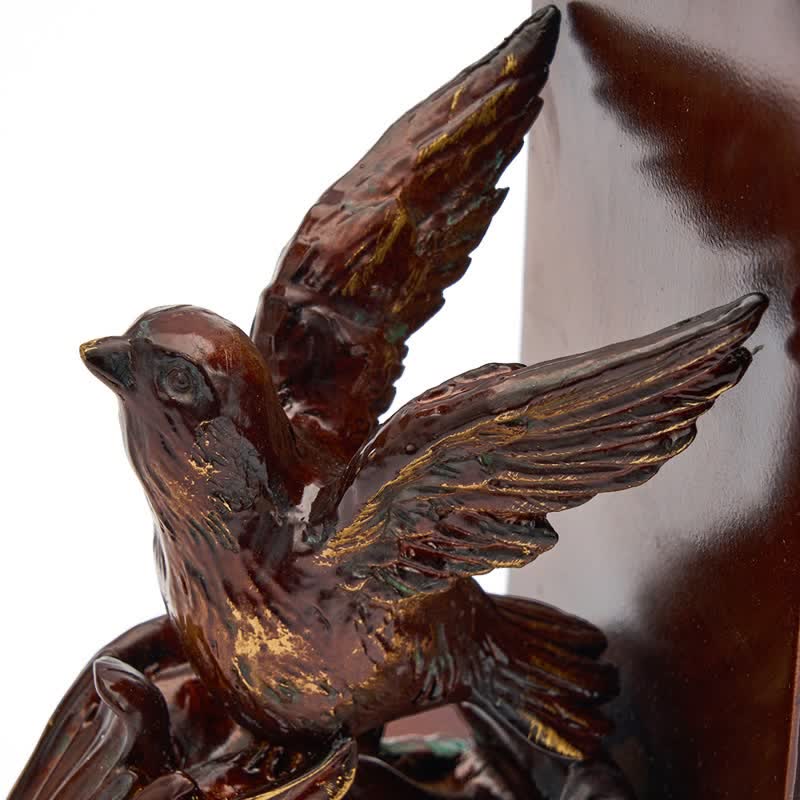 Dark Brown Flying Bird Bookend Decor