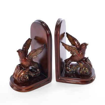 Dark Brown Flying Bird Bookend Decor