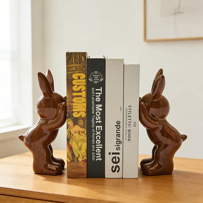 Resin Standing Bunny Bookend Decor