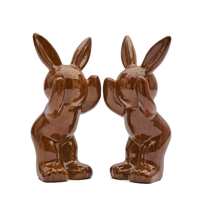 Resin Standing Bunny Bookend Decor
