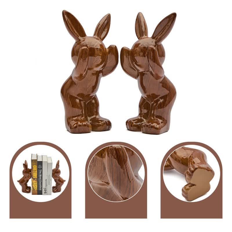 Resin Standing Bunny Bookend Decor
