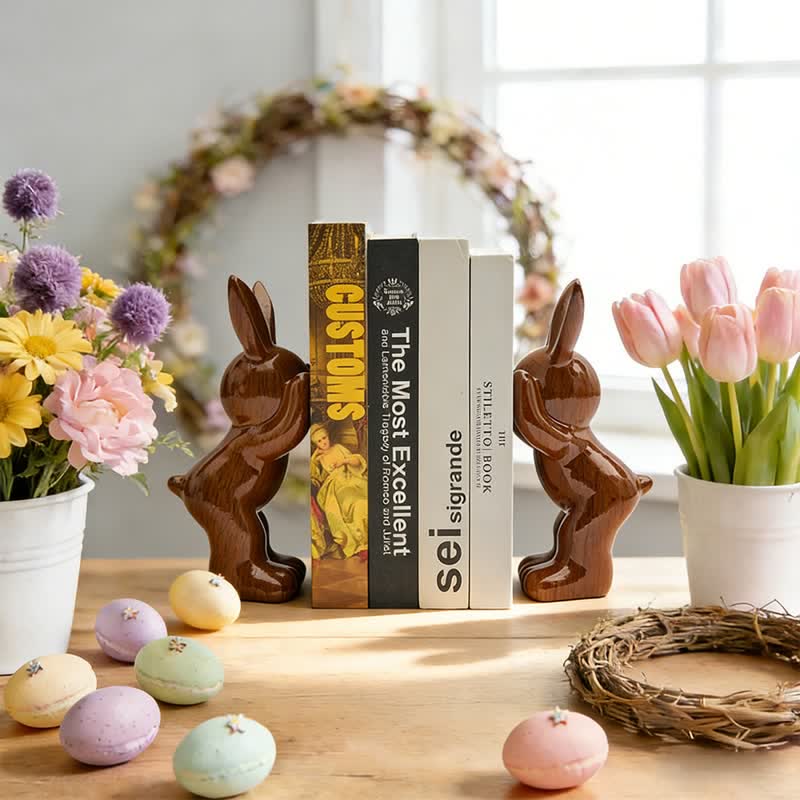 Resin Standing Bunny Bookend Decor