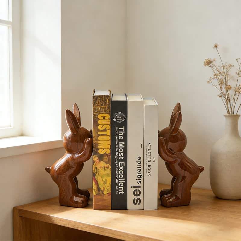 Resin Standing Bunny Bookend Decor