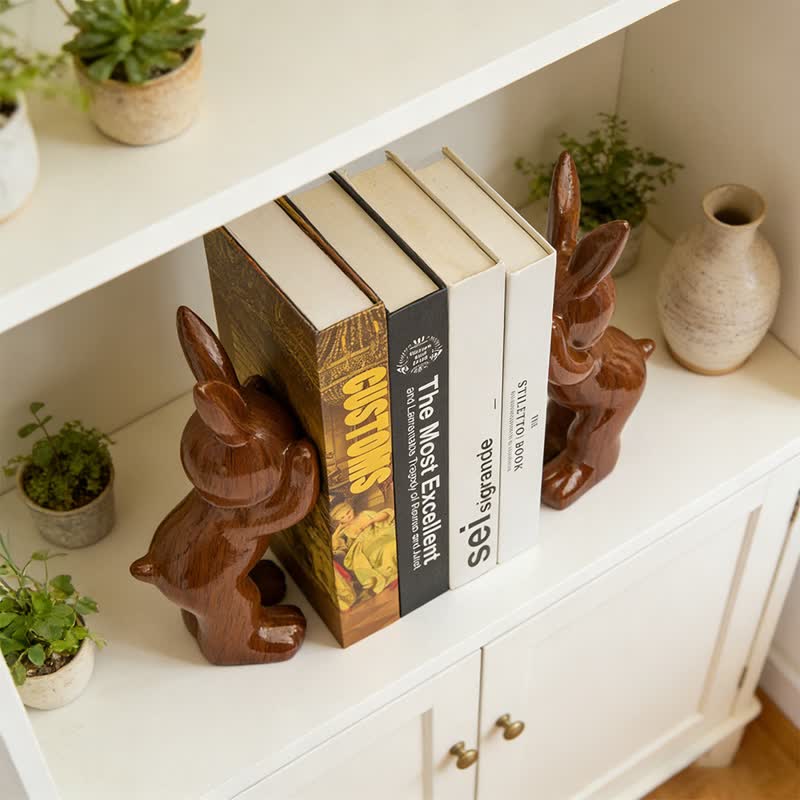 Resin Standing Bunny Bookend Decor
