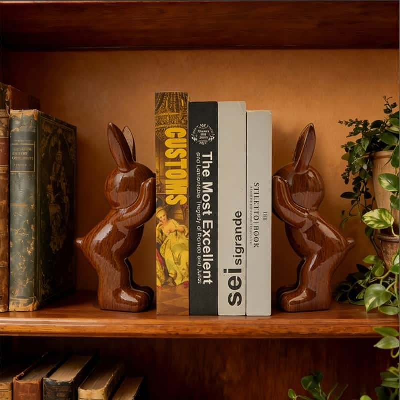 Resin Standing Bunny Bookend Decor