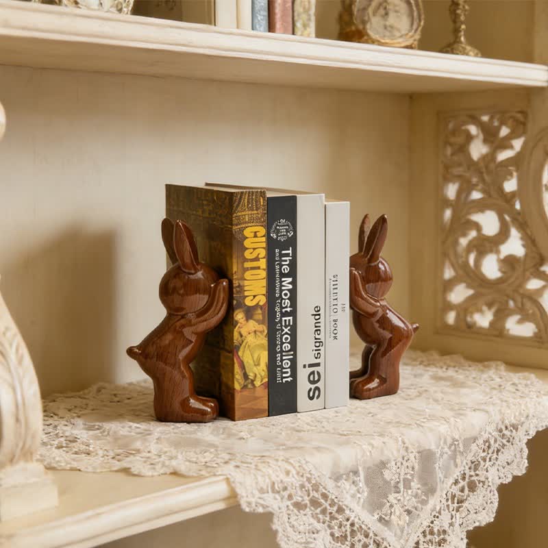 Resin Standing Bunny Bookend Decor