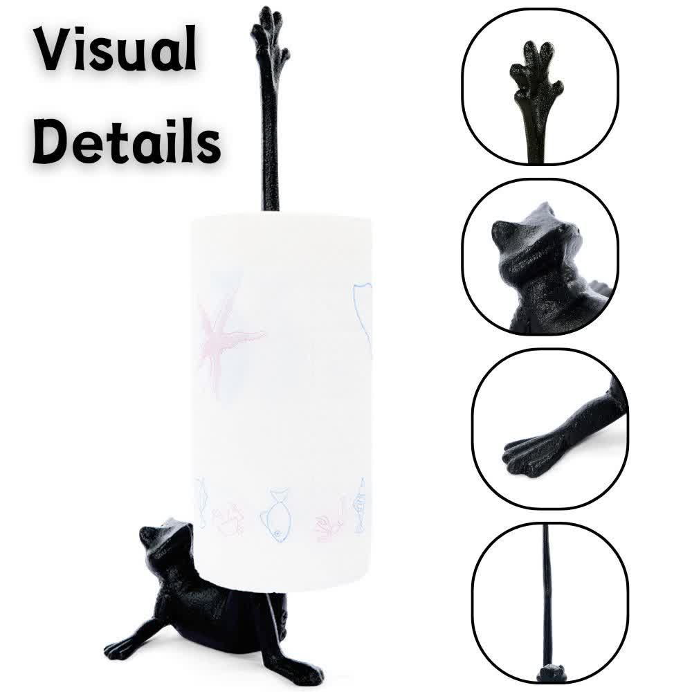 Cast Iron Frog Paper Towel Holder