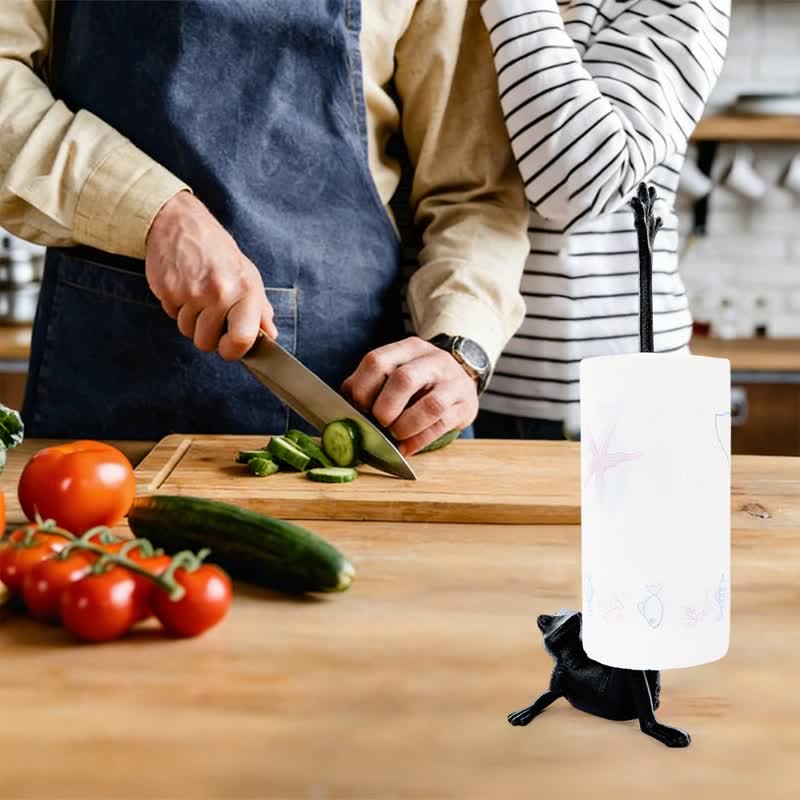Cast Iron Frog Paper Towel Holder