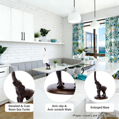 Cast Iron Elephant Paper Towel Holder
