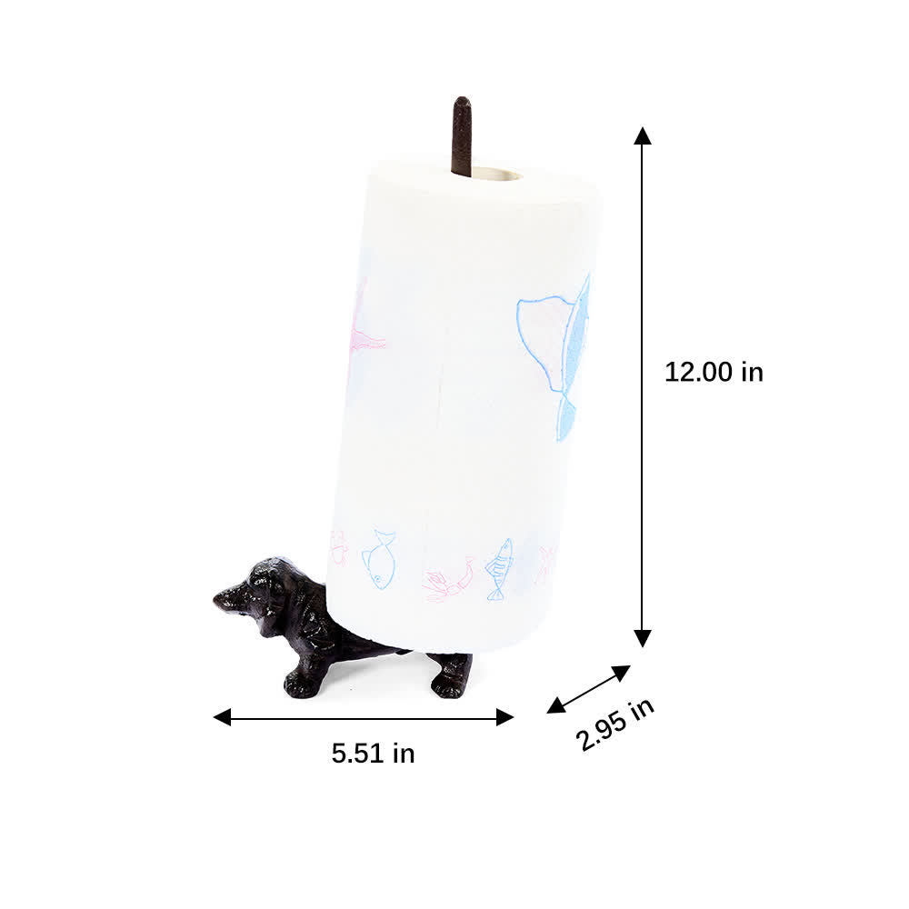 Cast Iron Dog Paper Towel Holder