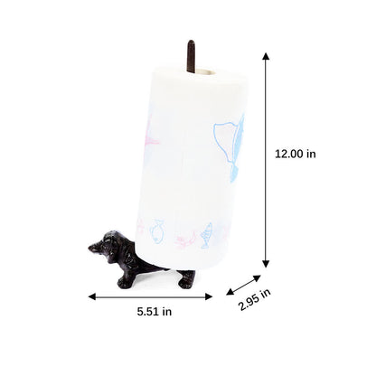 Cast Iron Dog Paper Towel Holder