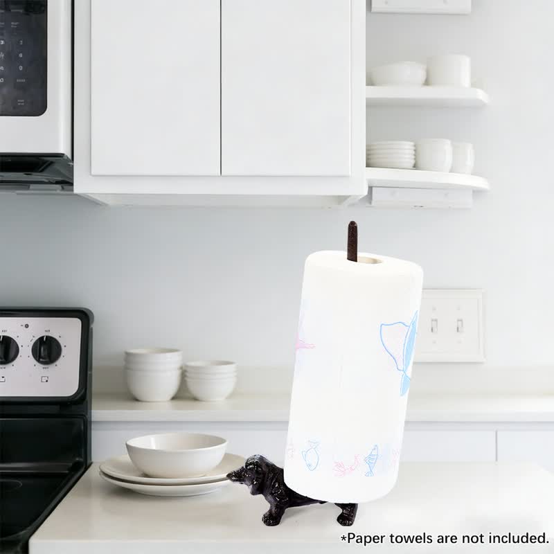 Cast Iron Dog Paper Towel Holder