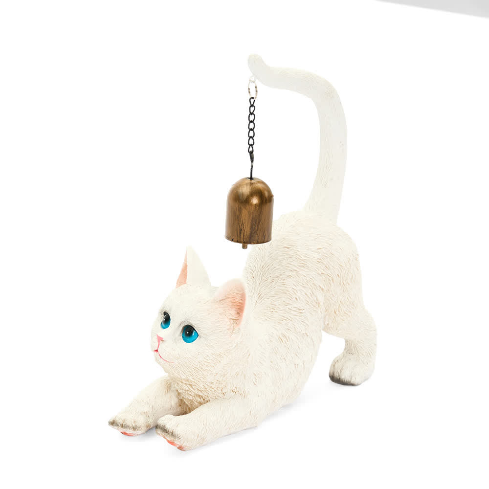 Cat Tail Bell Figurine Decor