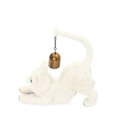 Cat Tail Bell Figurine Decor