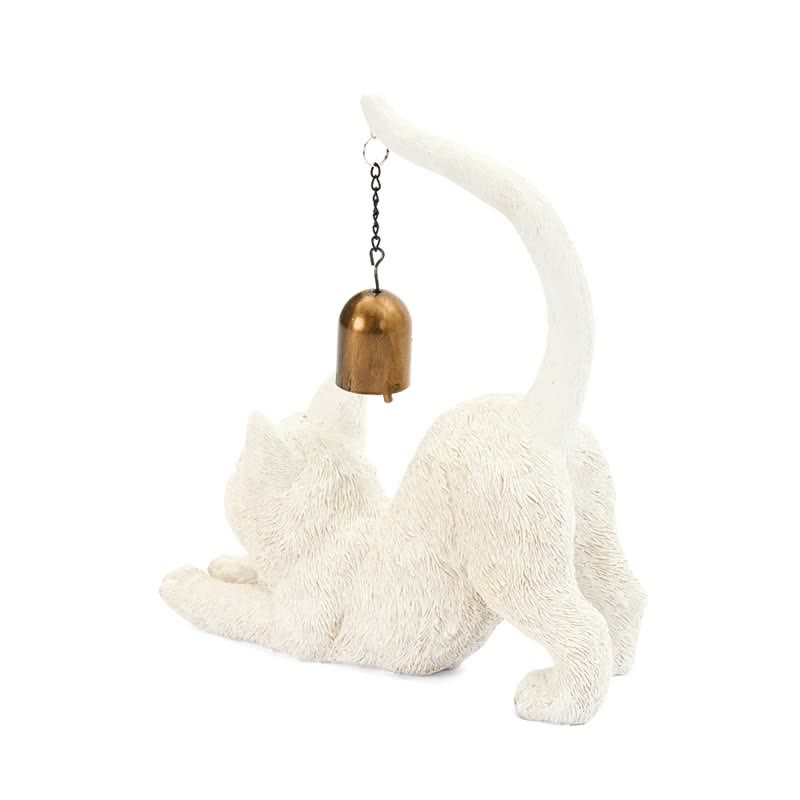Cat Tail Bell Figurine Decor