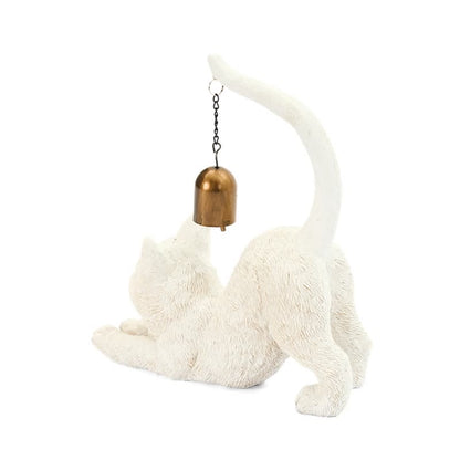Cat Tail Bell Figurine Decor