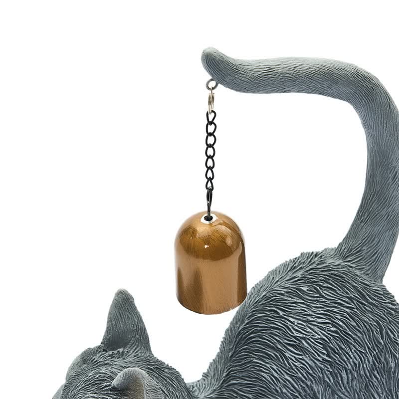 Cat Tail Bell Figurine Decor