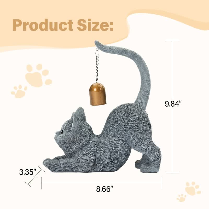 Cat Tail Bell Figurine Decor