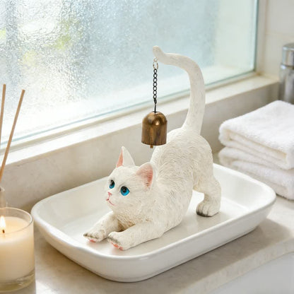 Cat Tail Bell Figurine Decor