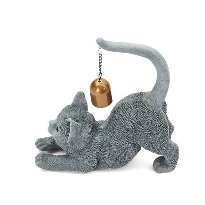 Cat Tail Bell Figurine Decor