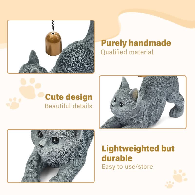 Cat Tail Bell Figurine Decor