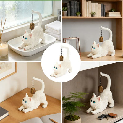 Cat Tail Bell Figurine Decor
