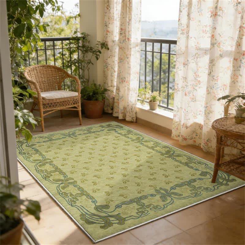Romantic Floral Non-Slip Foldable Area Rug