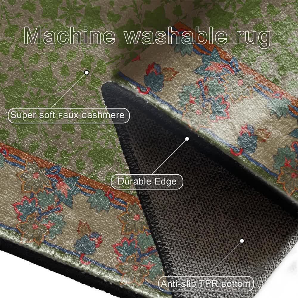 Rustic Country Botanical Non-Slip Area Rug