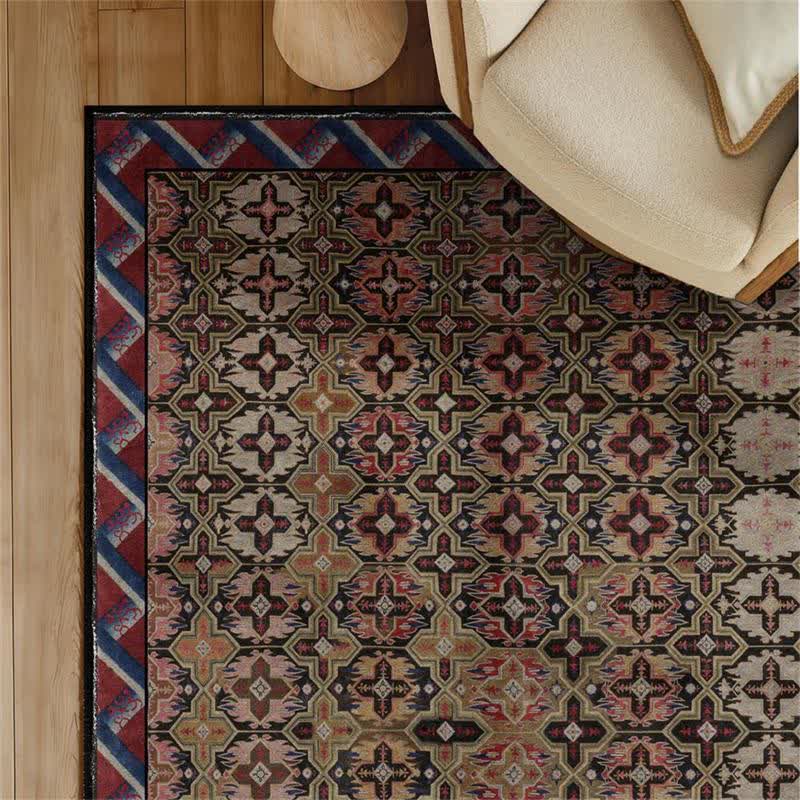 Vintage Persian Geometric Non-Slip Area Rug
