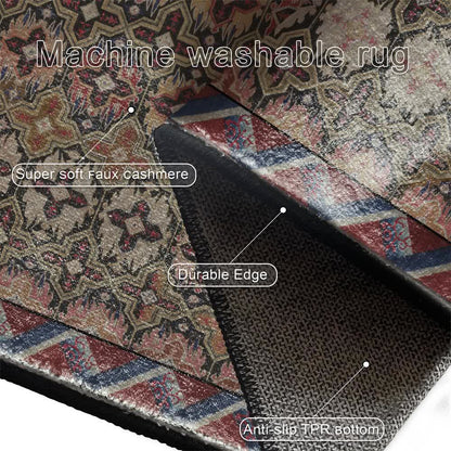 Vintage Persian Geometric Non-Slip Area Rug