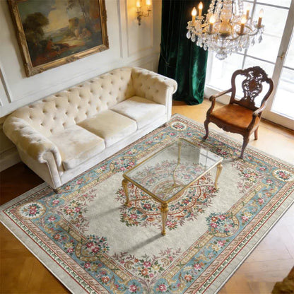 French Chateau Elegant Floral Area Rug