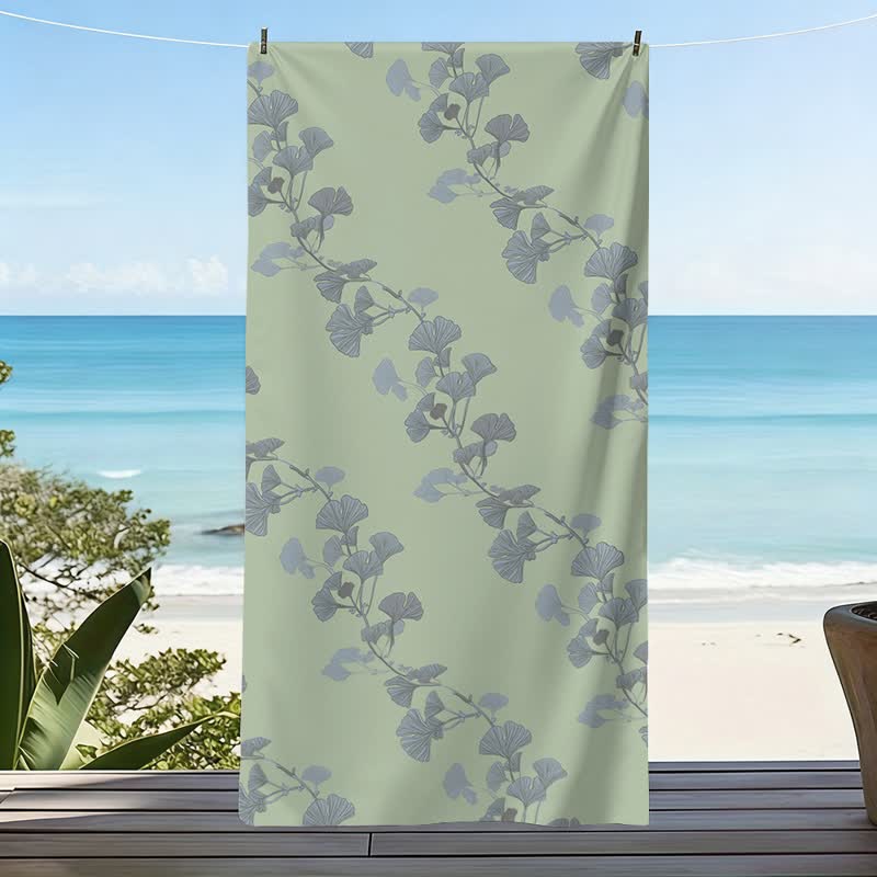 Nature Ginkgo Leaf Beach Towel