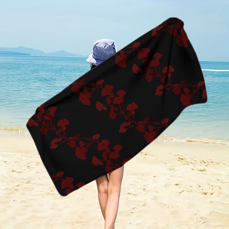 Nature Ginkgo Leaf Beach Towel