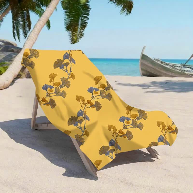 Nature Ginkgo Leaf Beach Towel