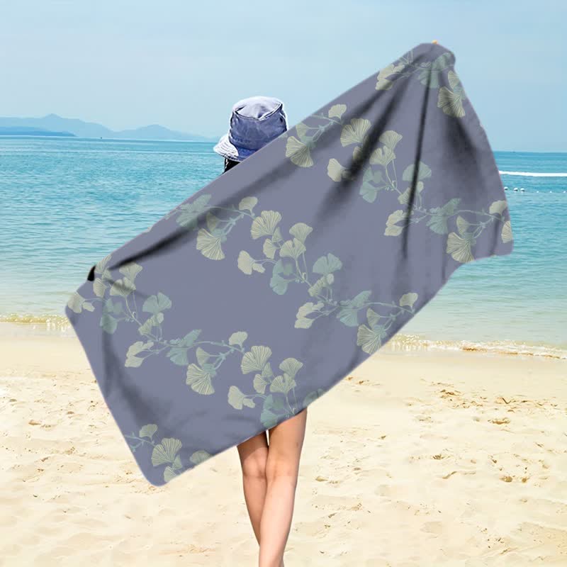Nature Ginkgo Leaf Beach Towel