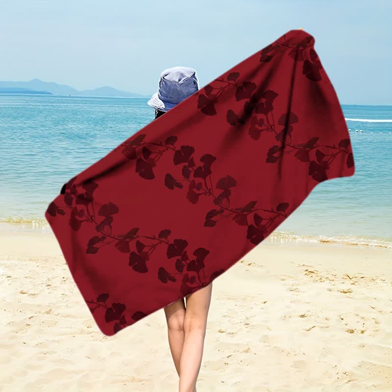 Nature Ginkgo Leaf Beach Towel