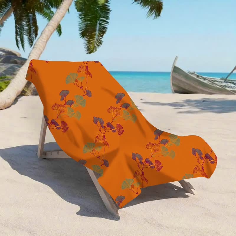 Nature Ginkgo Leaf Beach Towel
