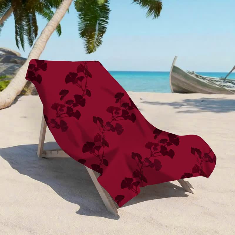 Nature Ginkgo Leaf Beach Towel