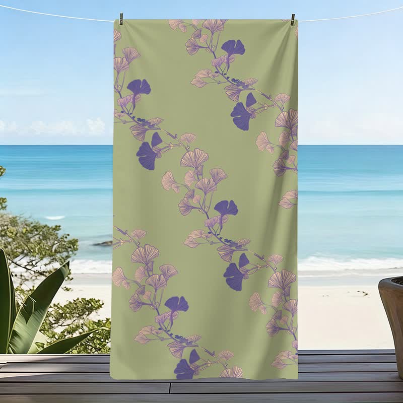 Nature Ginkgo Leaf Beach Towel