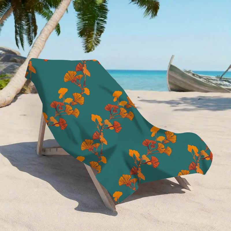 Nature Ginkgo Leaf Beach Towel