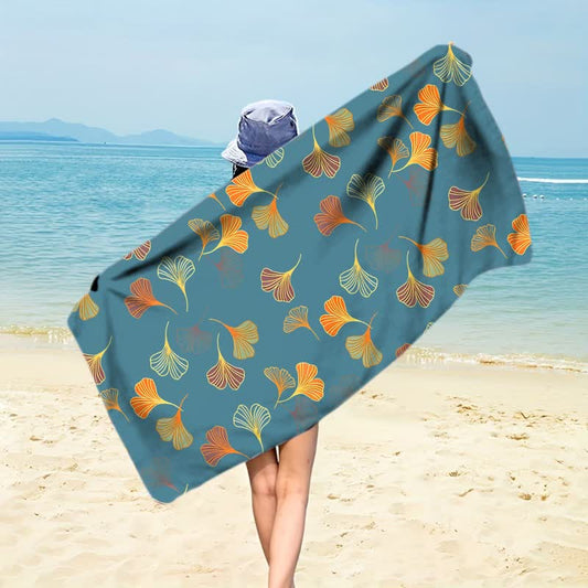 Elegant Ginkgo Leaf Beach Towel