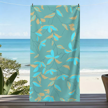 Artistic Botanical Leaf Beach Towel