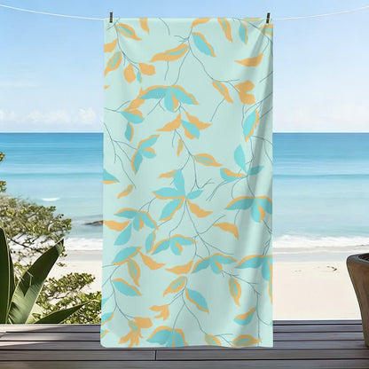 Artistic Botanical Leaf Beach Towel