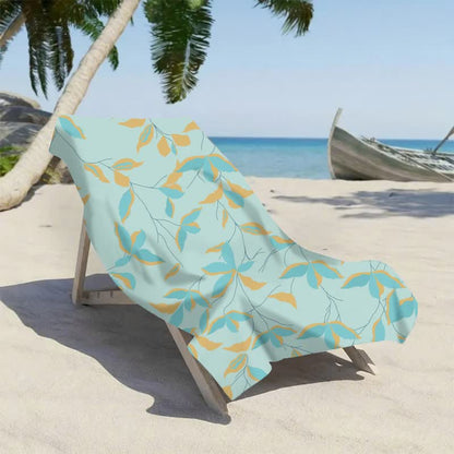 Artistic Botanical Leaf Beach Towel