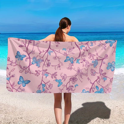 Country Floral & Butterfly Beach Towel