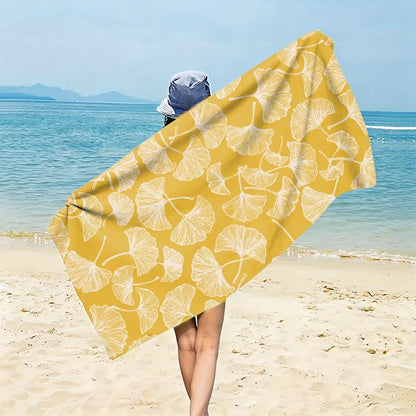 Rustic Ginkgo Biloba Beach Towel