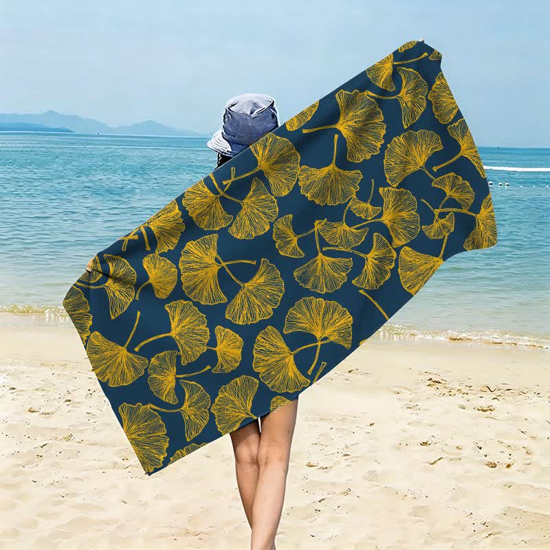 Rustic Ginkgo Biloba Beach Towel