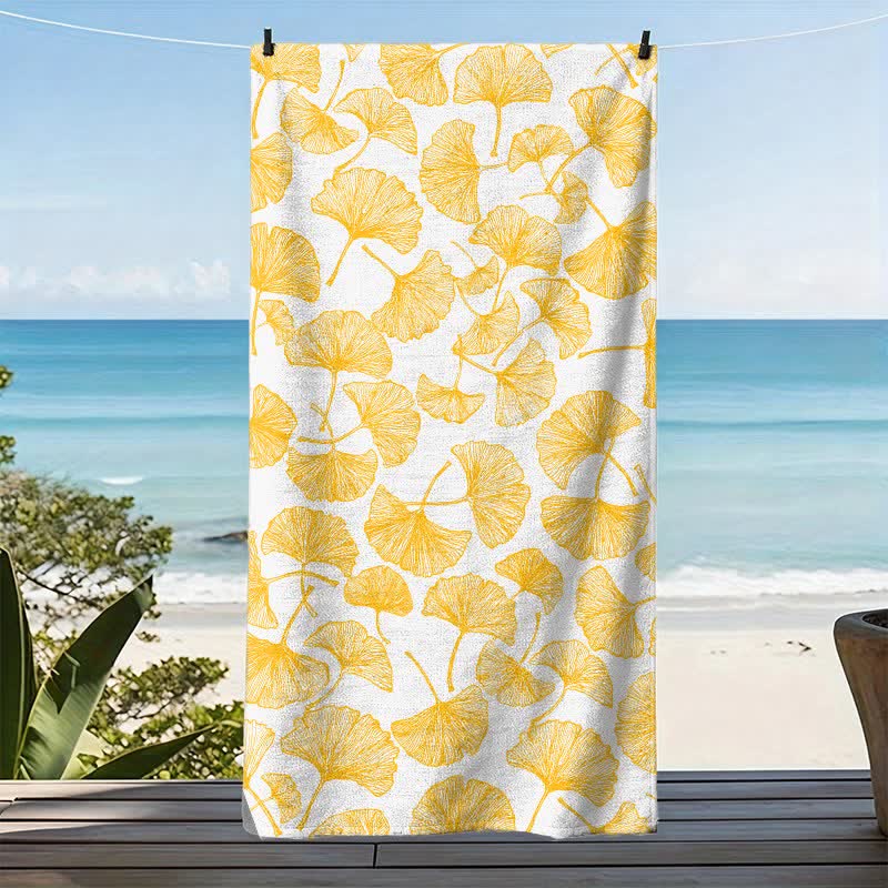 Rustic Ginkgo Biloba Beach Towel