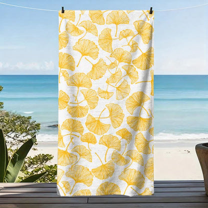 Rustic Ginkgo Biloba Beach Towel